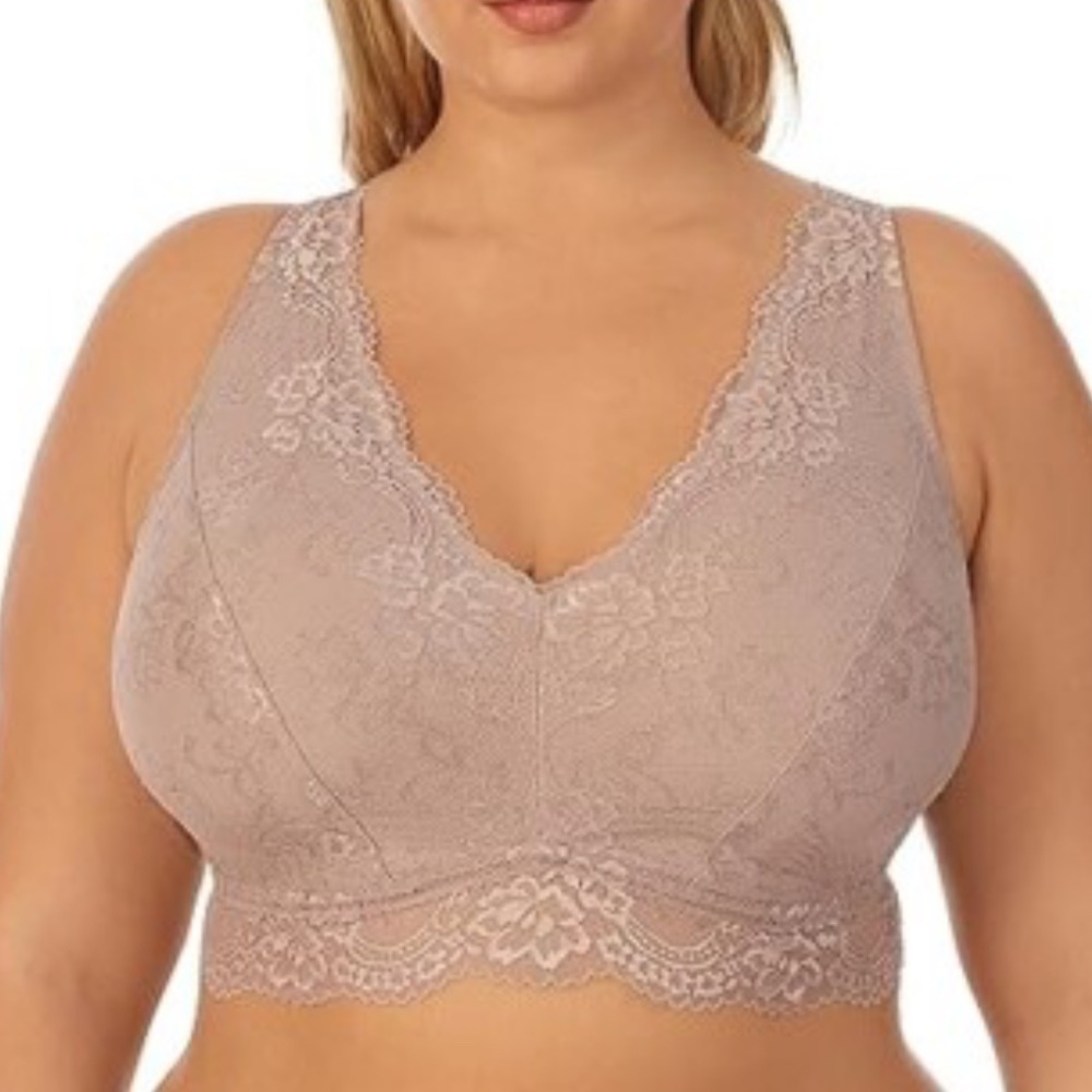 DREAMFIT Full Coverage Wireless Lace Bralette Adjustable Convertible Size 3X